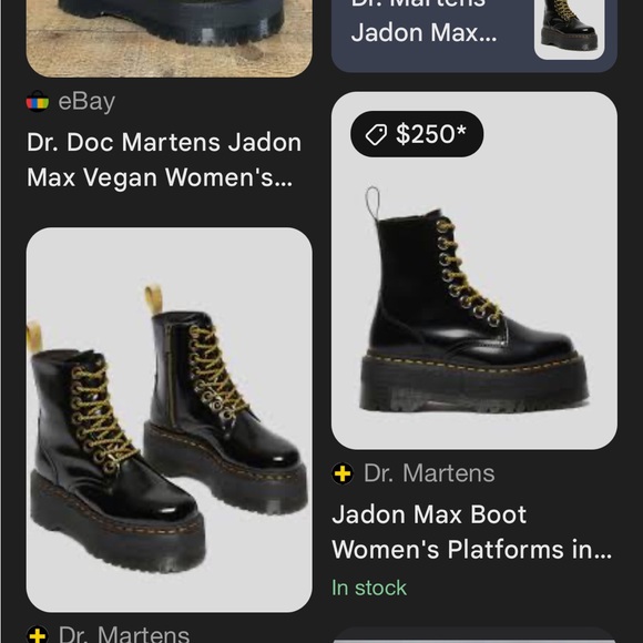 Dr. Martens Shoes - $80 Firm
Dr. Martens Black Patent Platform Combat Boots with Yellow Laces